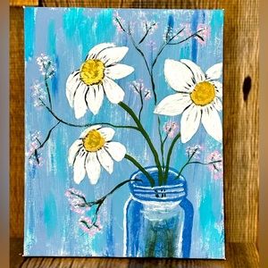 Original Artwork Acrylic’s on Canvas 8x10 Flower Painting